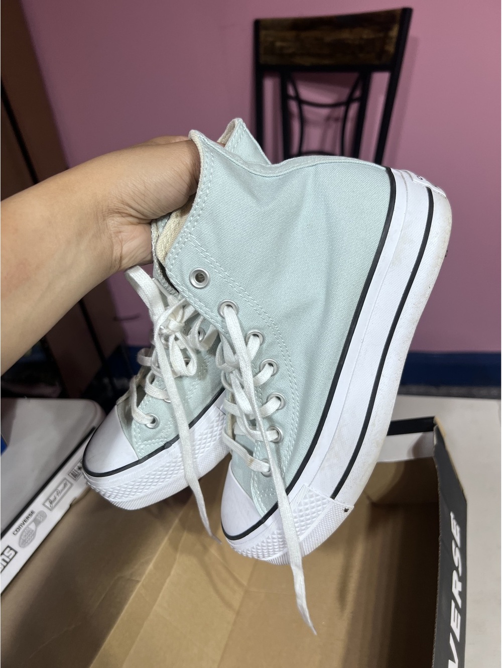 Converse Chuck Taylor All Star High Top Sneakers Light Blue Size 9 - Picture 5 of 7